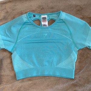 teal gymshark crop top